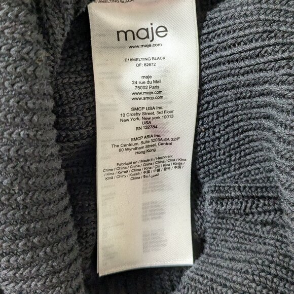 MAJE  Women's Long Sleeve Knit Sweater  Size M (US)  Black  NWOT - Picture 6 of 7